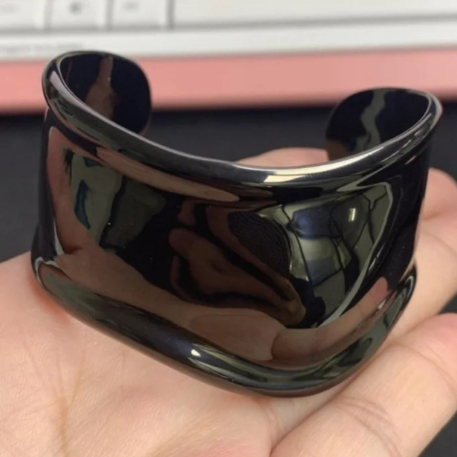 Black bone cuff bracelet