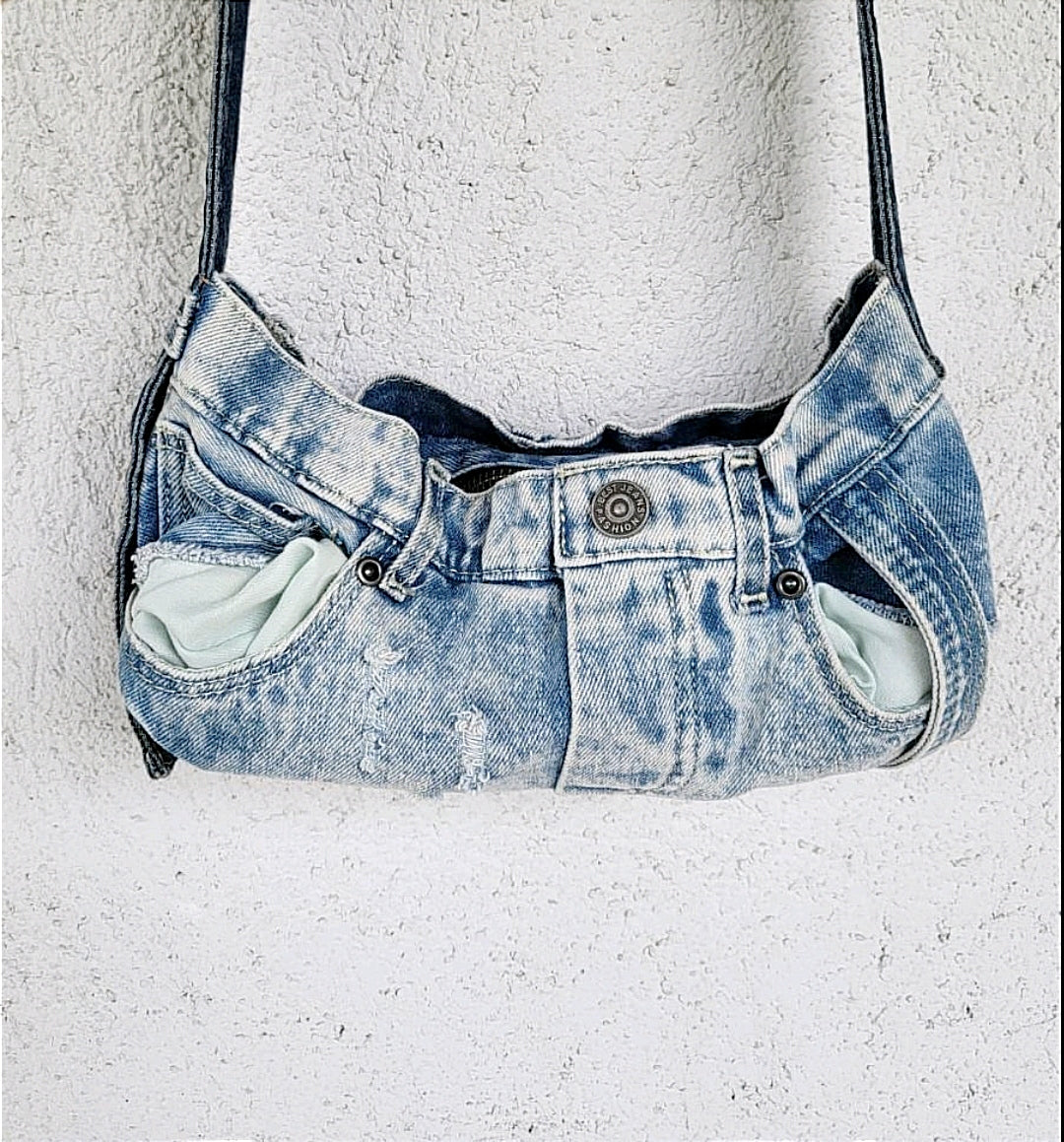 Vintage denim shoulder bag