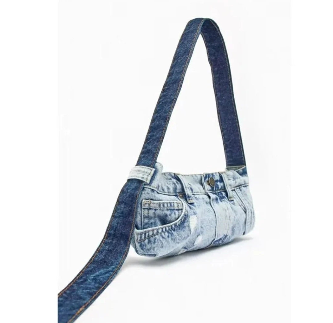 Vintage denim shoulder bag